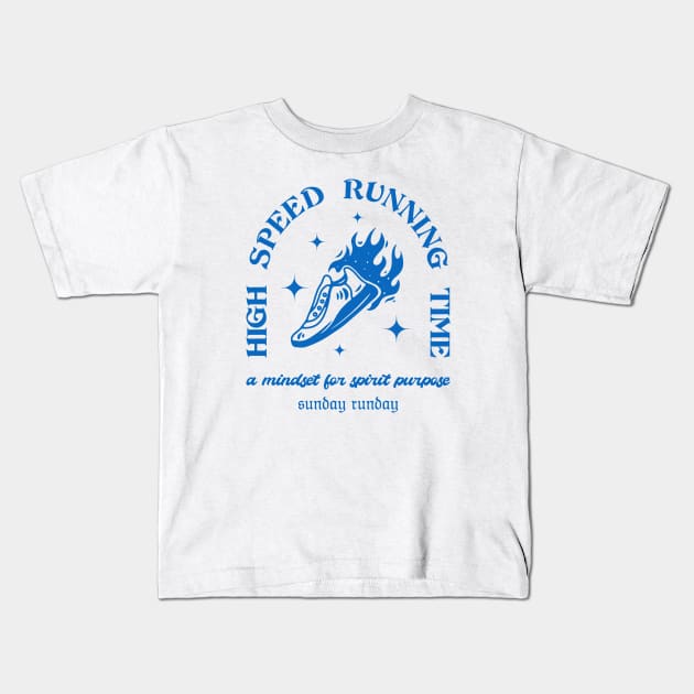 high speed running time Kids T-Shirt by Genetics art